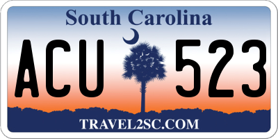 SC license plate ACU523