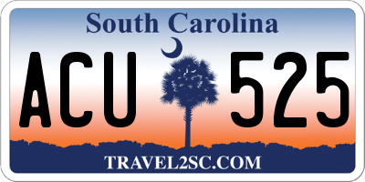 SC license plate ACU525