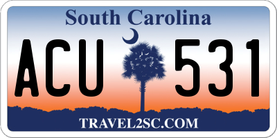 SC license plate ACU531