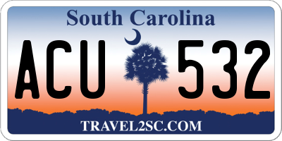 SC license plate ACU532