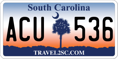 SC license plate ACU536