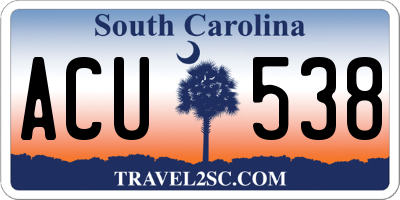 SC license plate ACU538