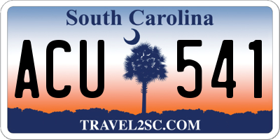 SC license plate ACU541