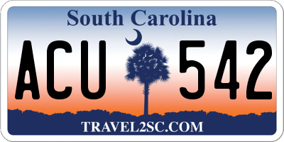 SC license plate ACU542