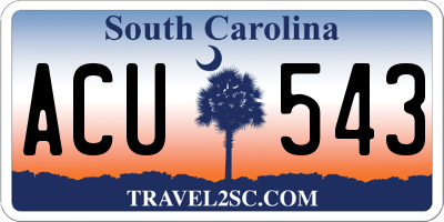 SC license plate ACU543