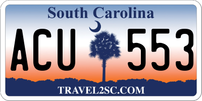 SC license plate ACU553