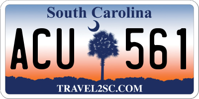 SC license plate ACU561
