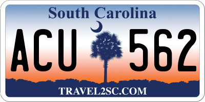 SC license plate ACU562