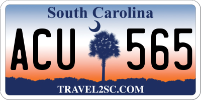 SC license plate ACU565