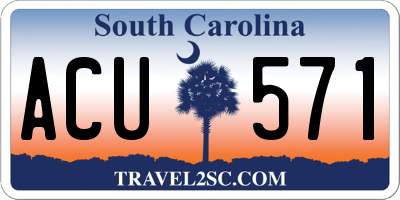 SC license plate ACU571
