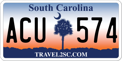 SC license plate ACU574