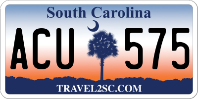 SC license plate ACU575