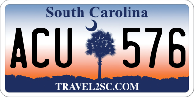 SC license plate ACU576