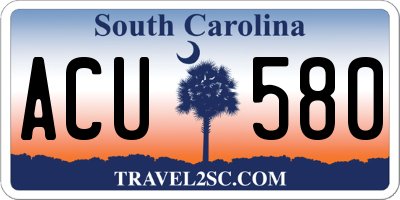 SC license plate ACU580