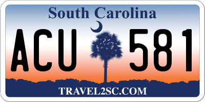 SC license plate ACU581