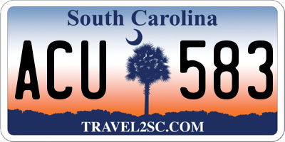 SC license plate ACU583