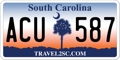 SC license plate ACU587
