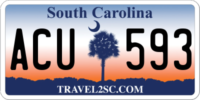 SC license plate ACU593