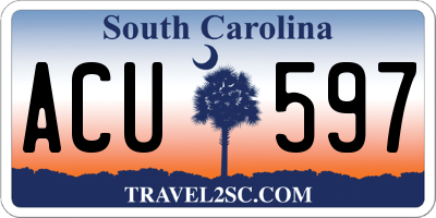 SC license plate ACU597