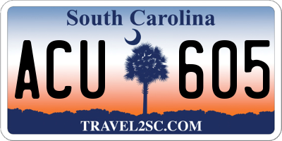 SC license plate ACU605