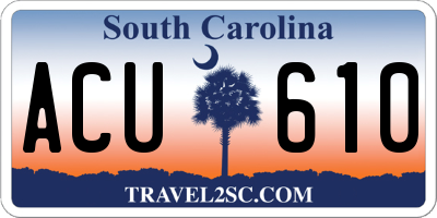 SC license plate ACU610