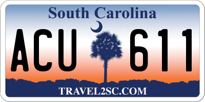 SC license plate ACU611