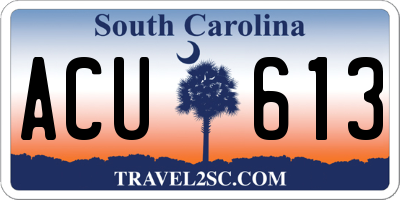 SC license plate ACU613