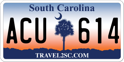 SC license plate ACU614