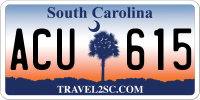 SC license plate ACU615