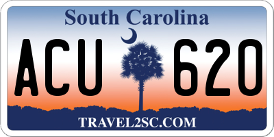 SC license plate ACU620