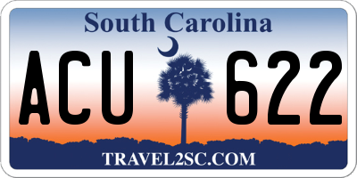 SC license plate ACU622