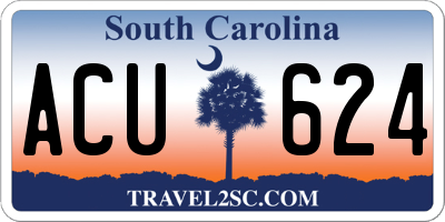 SC license plate ACU624