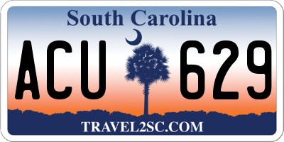 SC license plate ACU629
