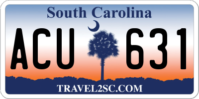 SC license plate ACU631