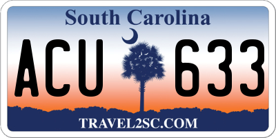 SC license plate ACU633