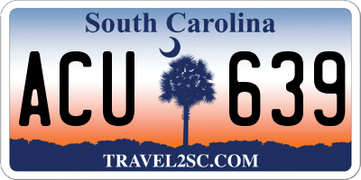 SC license plate ACU639