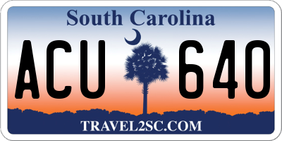 SC license plate ACU640