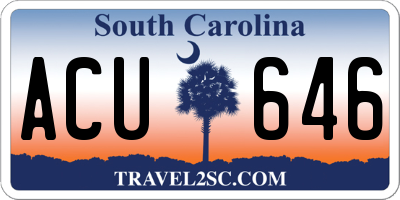 SC license plate ACU646