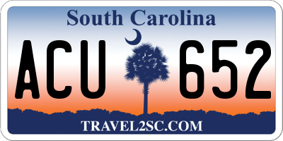SC license plate ACU652