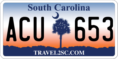 SC license plate ACU653