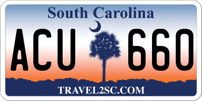 SC license plate ACU660