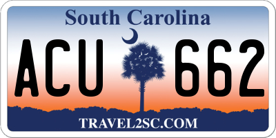 SC license plate ACU662