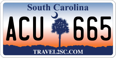 SC license plate ACU665