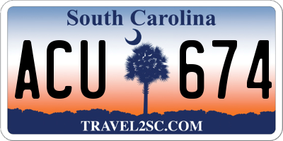 SC license plate ACU674
