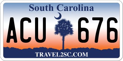 SC license plate ACU676