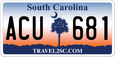 SC license plate ACU681