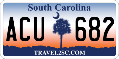 SC license plate ACU682