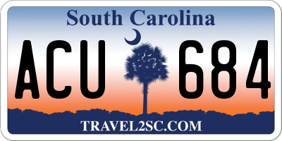 SC license plate ACU684