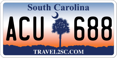 SC license plate ACU688