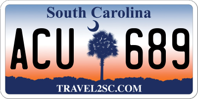 SC license plate ACU689